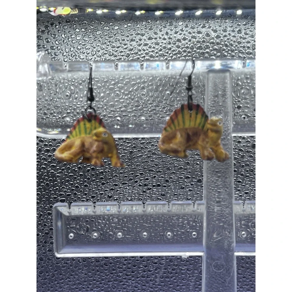 Dinosaur Jurassic Dangle Drop Earrings Dino Spinosaurus Teacher Gift‎